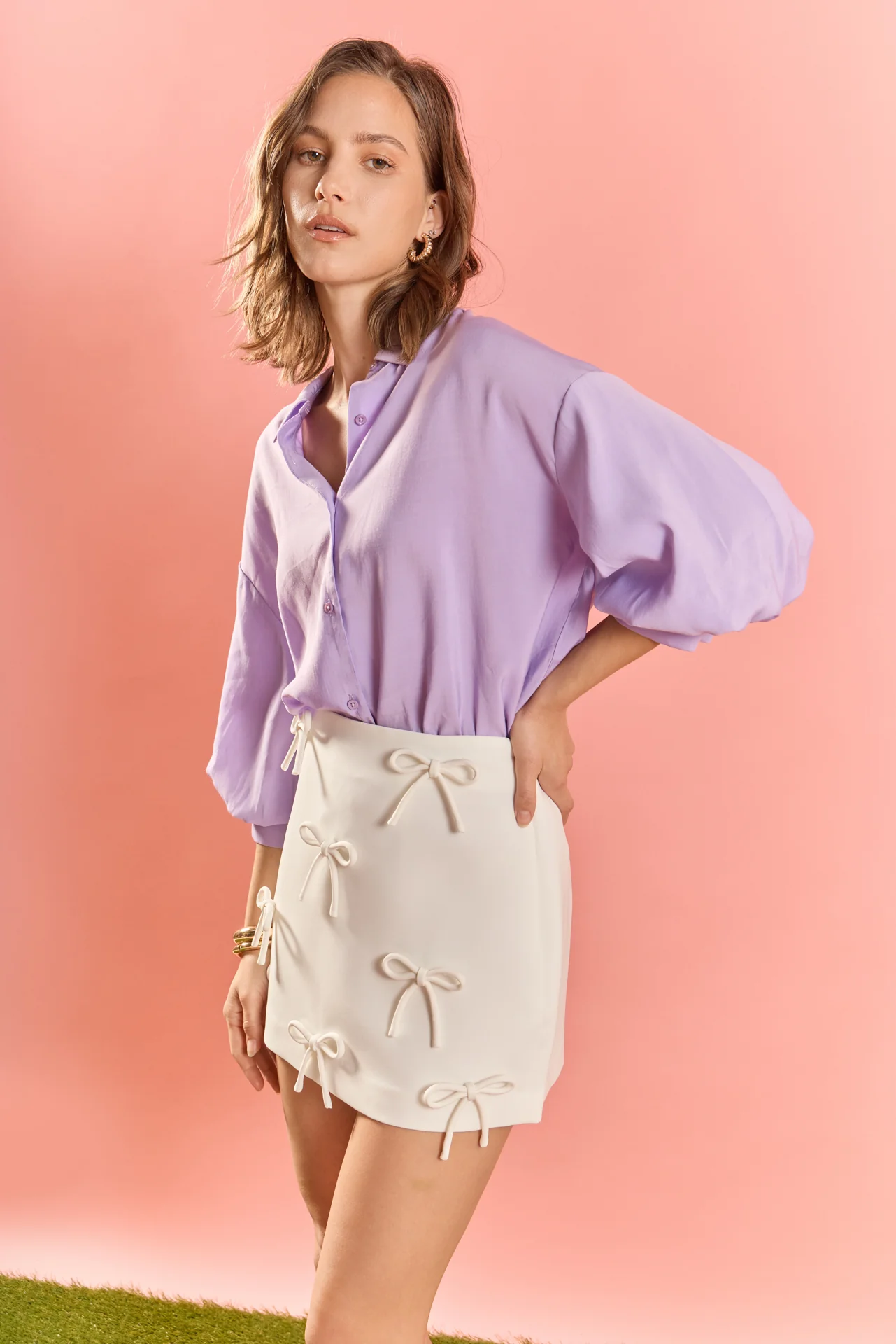 Bow Detailed Mini Skirt - Image 6