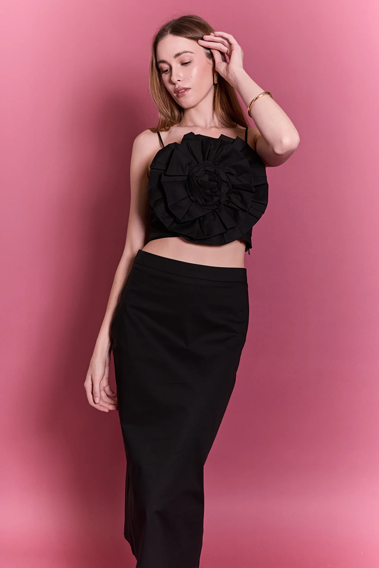 High Waisted Column Midi Skirt - Image 6